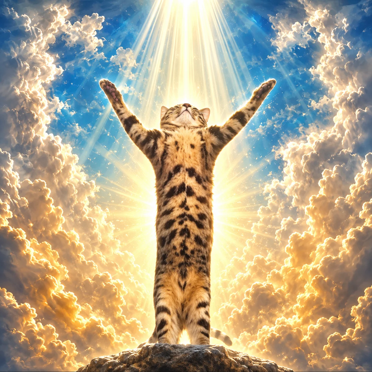 The Chosen Cat on the rock
